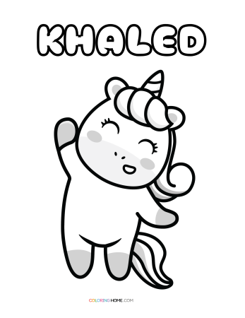 Khaled unicorn coloring page