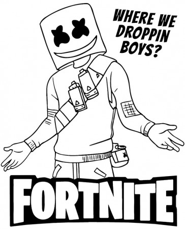 Fortnite Marshmello coloring page - Topcoloringpages.net