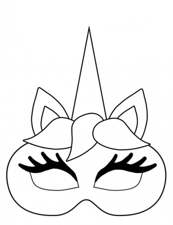 Halloween Unicorn Mask Coloring Page - Free Printable Coloring Pages for  Kids