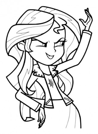 Rainbow Rocks Sunset Shimmer Character Coloring Page - My Little Pony Coloring  Pages