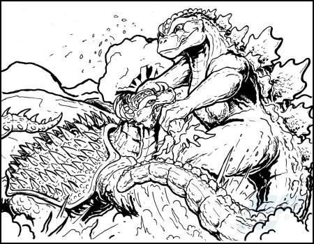 Godzilla coloring pages - 100 Printable coloring pages