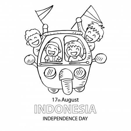 Premium Vector | Indonesia independence day 17th august coloring book