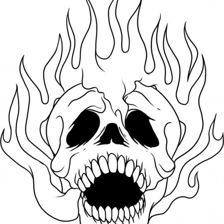 Skull Coloring Sheet - Coloring Pages for Kids and for Adults