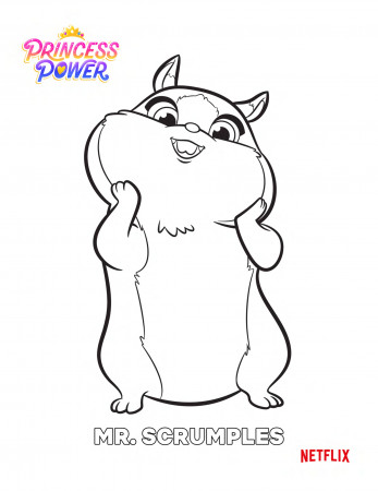 Mr Scrumples -- Princess Power coloring page