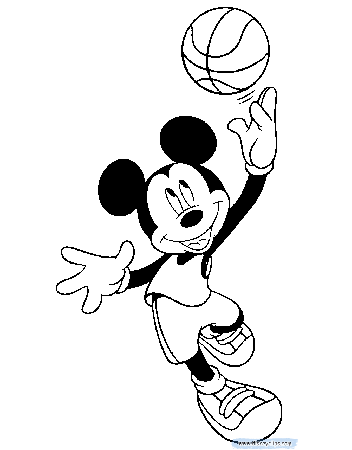 Mickey Mouse Basketball Coloring Pages | Disneyclips.com