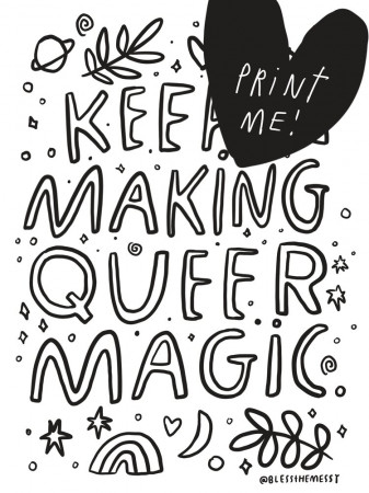 Queer Magic- coloring sheet DOWNLOAD — Bless the Messy