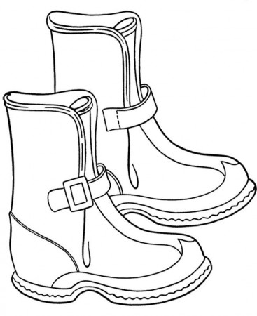 Cowboy Winter Boots Coloring Page | Winter Coloring Page ...