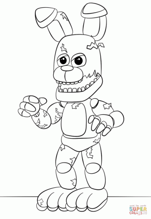 FNaF Springtrap coloring page | Free Printable Coloring Pages