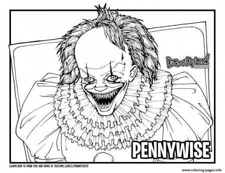 Pennywise With Teeth Coloring Pages Printable