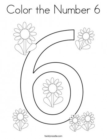 Color the Number 6 Coloring Page - Twisty Noodle
