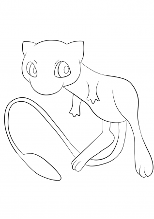 Mew (No.151) : Pokemon (Generation II) - All Pokemon coloring pages Kids Coloring  Pages