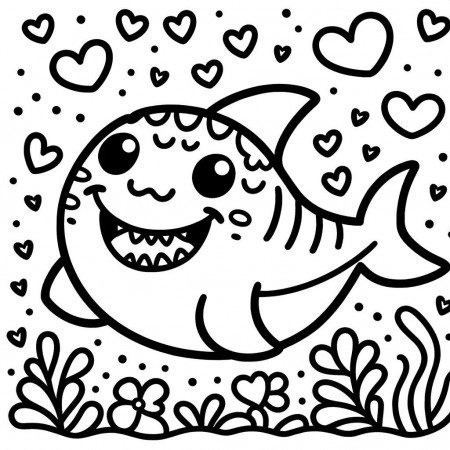 5 Cute Shark Coloring Pages, Marine ...