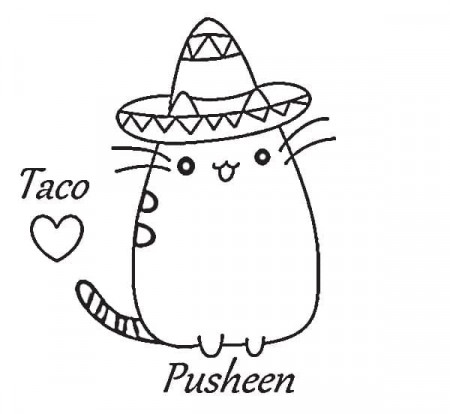 Pusheen Taco coloring page - Coloring pages