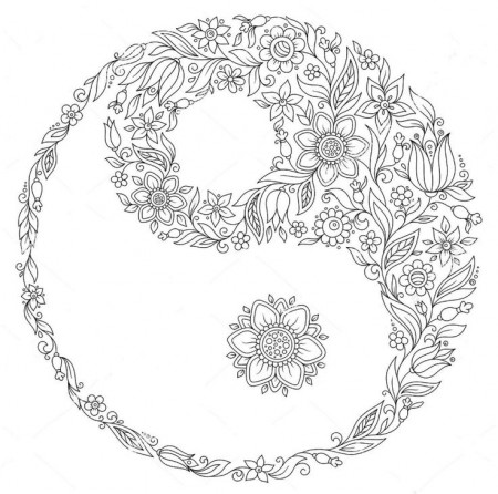 Yin Yang Coloring Pages for Adults | Mandala coloring pages, Yin yang art,  Mandala coloring