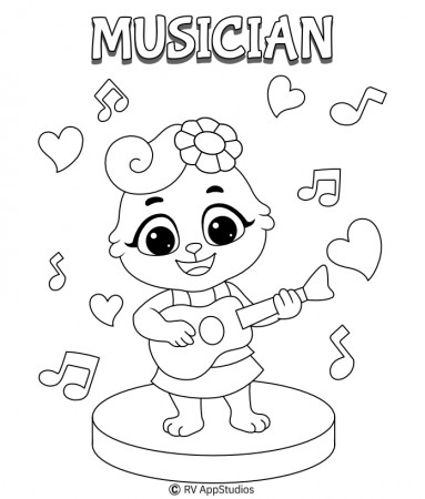 Musician Coloring Page | Music Coloring Pages