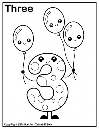 Set of 123 Kawaii Coloring Pages | Preschool coloring pages, Numbers  preschool, Abc coloring pages