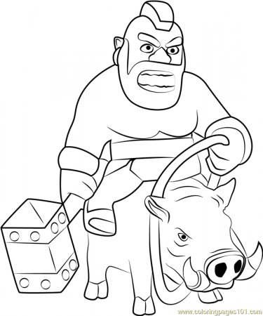 Hog Rider Coloring Page for Kids - Free Clash of the Clans Printable Coloring  Pages Online for Kids - ColoringPages101.com | Coloring Pages for Kids