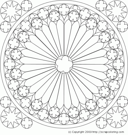 Rose Window from the Cathedral of Strasbourg coloring page