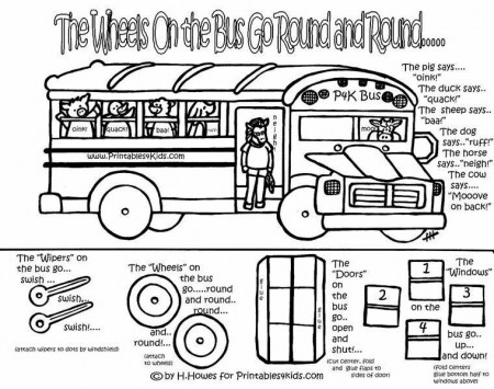 Wheels on the Bus printable | Wheels on the bus, Preschool activity, Fall  preschool activities