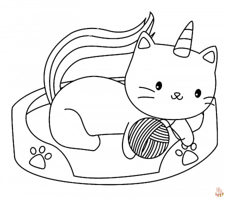 Unleash Your Imagination with Cute Cat Unicorn Coloring Pages