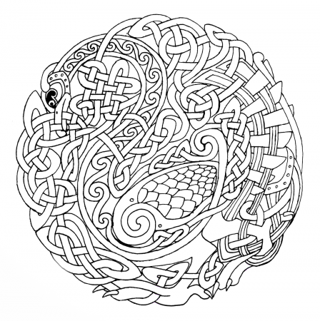 celtic dragon mandala coloring pages - Clip Art Library