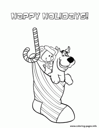 Scooby Doo In Christmas Socks Coloring Pages Printable