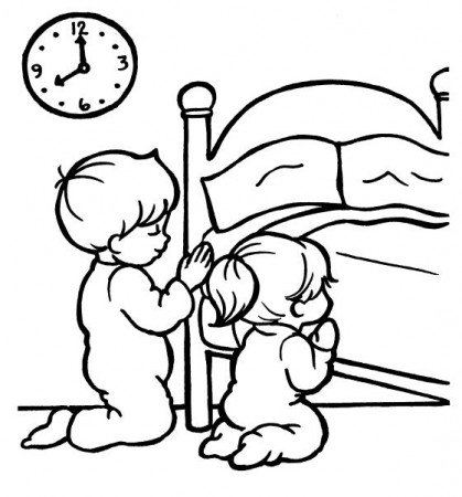 Bedtime Prayers | Sunday school coloring pages, Preschool coloring pages,  Children praying