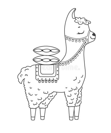 Cactus llama coloring pages Coloring llama stock illustrations 238 ...