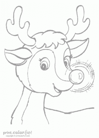 Rudolph the Red-Nosed Reindeer coloring page - Print Color Fun!