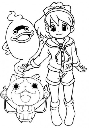 yo kai watch katie jibanyan and whisper coloring page | My little pony  coloring, Coloring pages, Color