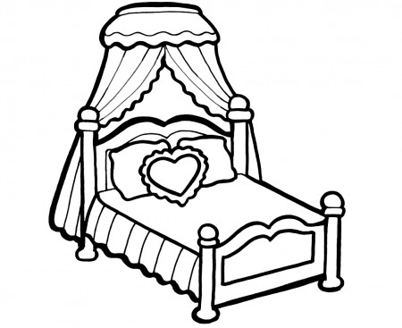 Coloring Pages Princess Bed Print Free