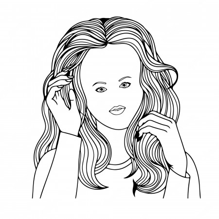 Premium Vector | Teenage girl coloring pages for teens vector art  illustration