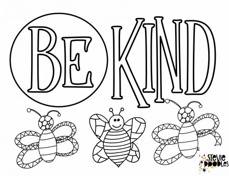 Free BEE Kind Coloring Pages — Stevie Doodles