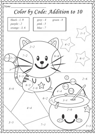 Halloween Math: Color by Number Worksheets - Etsy Finland