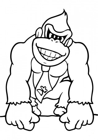 A Donkey Kong Coloring Page - Free Printable Coloring Pages for Kids