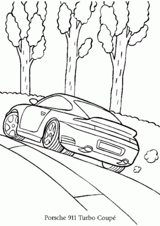 Coloriage voiture porsche 911 turbo coupe | Dessin voiture de course,  Coloriage, Dessin voiture