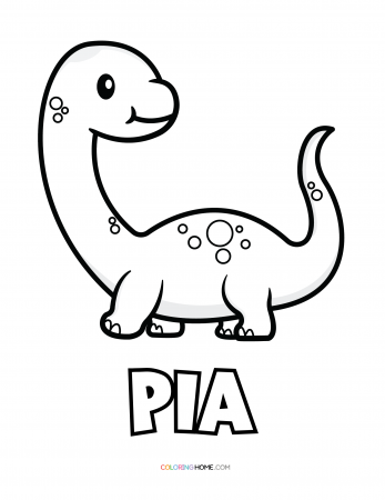 Pia dinosaur coloring page