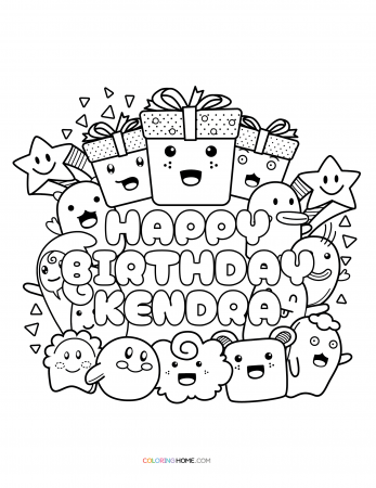 Happy Birthday Kendra coloring page