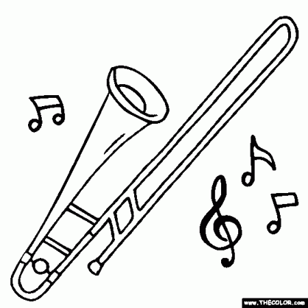 Tenor Trombone Coloring Page | Color Trombones