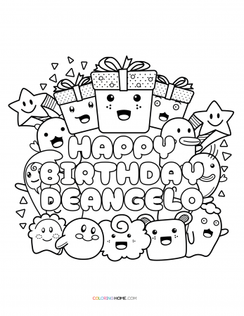 Happy Birthday Deangelo coloring page