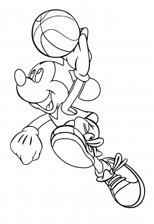 Free Printable Mickey Mouse Basketball Coloring Page, Sheet and Picture for  Adults and Kids (Girls and Boys) - Babeled.com