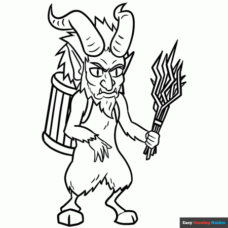 Krampus Coloring Page | Easy Drawing Guides