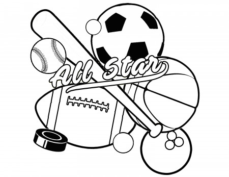 All Star Sports Balls Coloring Page for Kids - Etsy Norway