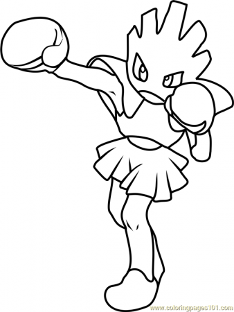 Hitmonchan Pokemon Coloring Page for Kids - Free Pokemon Printable Coloring  Pages Online for Kids - ColoringPages101.com | Coloring Pages for Kids