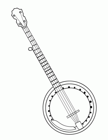 Printable 5 String Banjo Coloring Page
