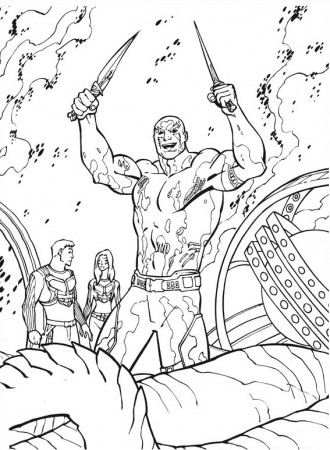 Drax Having Fun Coloring Page - Free Printable Coloring Pages for Kids