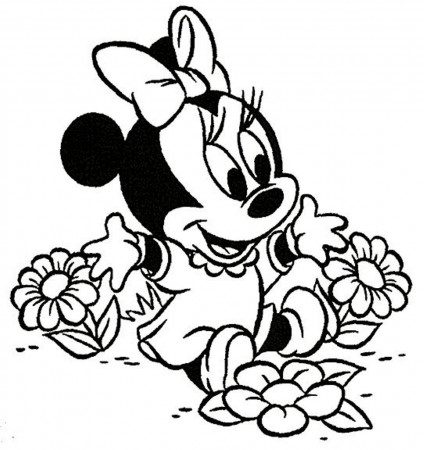 Minnie Mouse as a Baby Coloring Pages - Get Coloring Pages