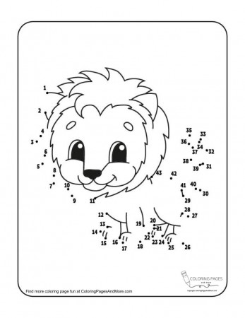 Lion Dot-to-Dot Coloring Page - Coloring Pages and More