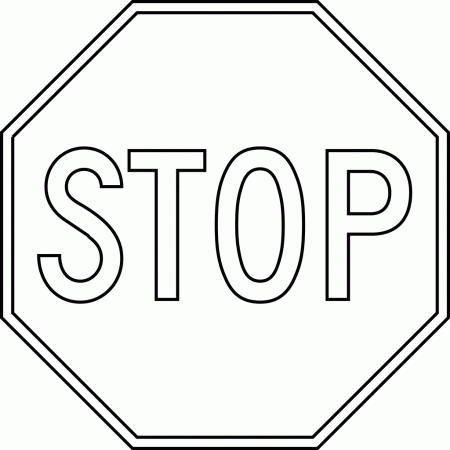 Stop Sign Printable Coloring Sheet - High Quality Coloring Pages