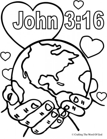 For God So Loved The World Coloring Page - Coloring Pages for Kids ...